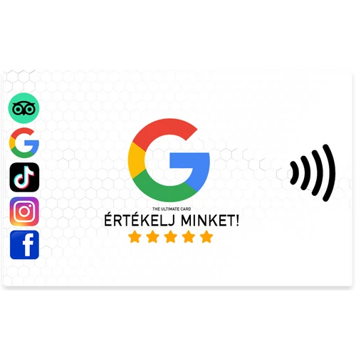 Google értékelés gyűjtő kártya Google értékelés gyűjtő kártya