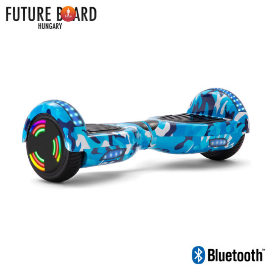 Future Board Blue Camo X6 - Bluetooth zenelejátszás - Világítós kerekek